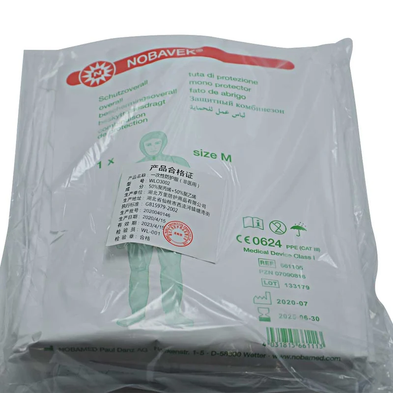 NOBAVEK® Coverall, Schutzoverall, weiß, 1 Stück, versch. Gr.