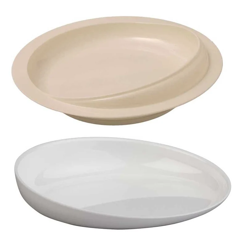 Behrend Teller, mit Randerhöhung, rutschfest, Gummifüße, ABS / Melamin