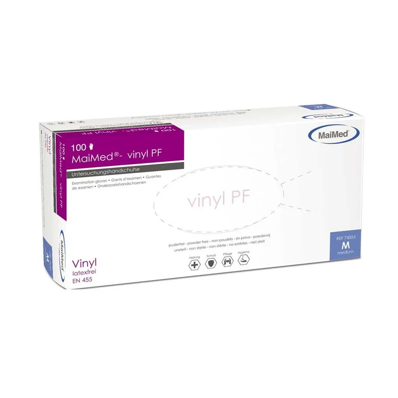 Vinyl Einmal-Handschuhe, puderfrei von MaiMed vinyl PF, 100 St.