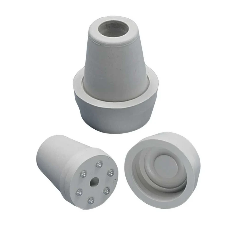 Behrend Krückenkapsel, Gummi, mit Spikes, breit, grau, Größen