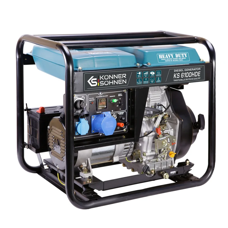 "Könner & Söhnen" Generator KS 6100HDE (EURO V) - 5kW Nennleistung - Dieselmotor - 230V