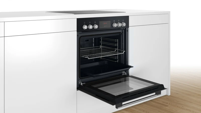 BOSCH Einbau-Herd-Set HEF113BA0 + HEZ438201 + NKN645GA2E Einbau-Herd, Elektro-Kochfeld, Teleskopauszug, 2-fach