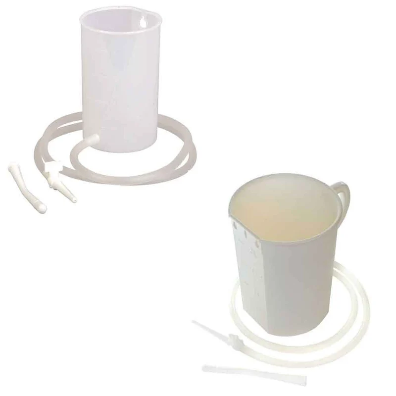 Behrend Irrigator-Set, Becher, Schlauch, graduiert, aus PP, 1 oder 2 L
