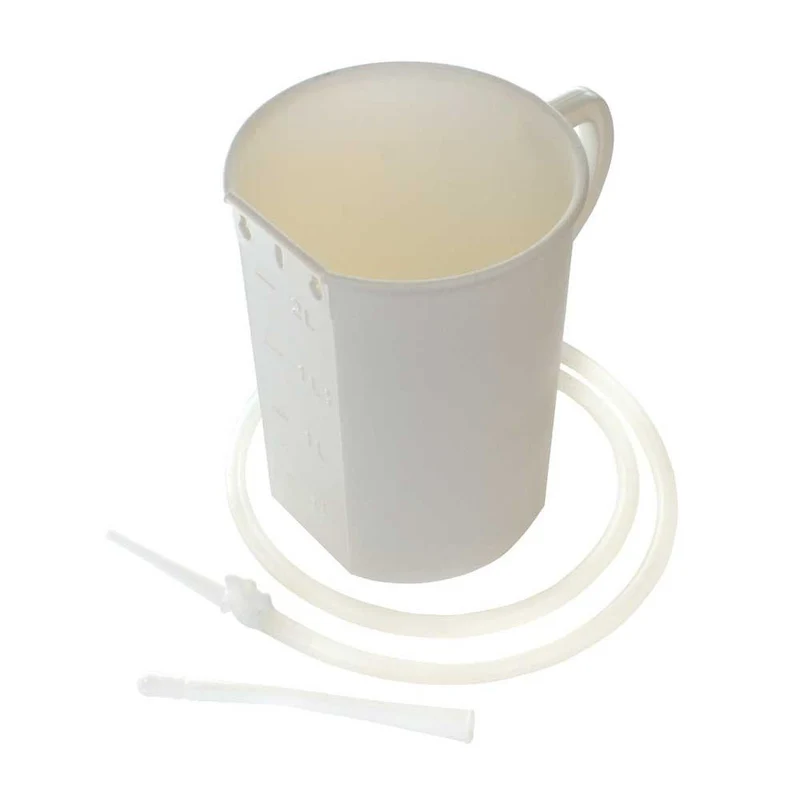 Behrend Irrigator-Set, Becher, Schlauch, graduiert, aus PP, 1 oder 2 L