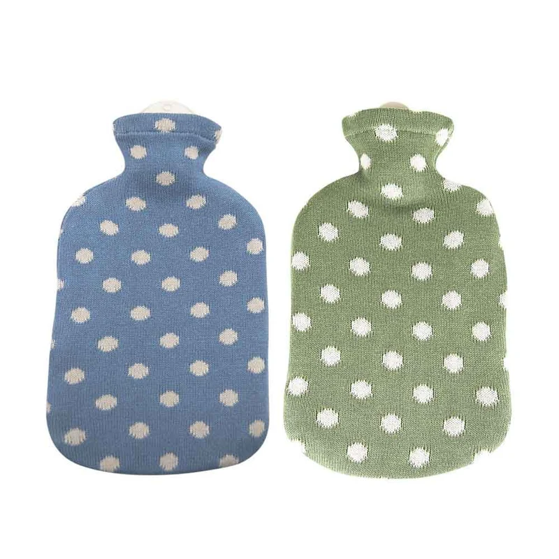 Sänger Wärmflasche 2L, Strickbezug Punktedesign, Farben