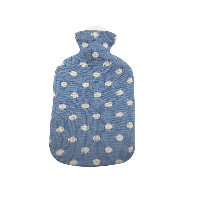 Sänger Wärmflasche 2L, Strickbezug Punktedesign, Farben