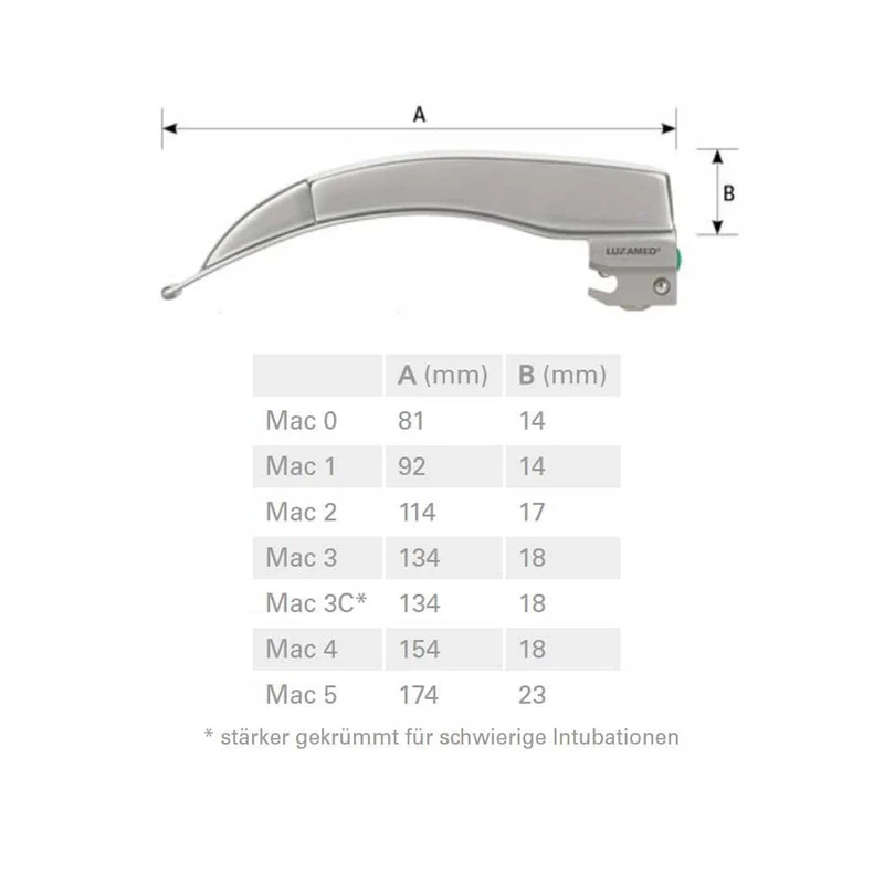 Luxamed F.O. Macintosh Spatel, integr. Lichtleiter, Gr. 0-5