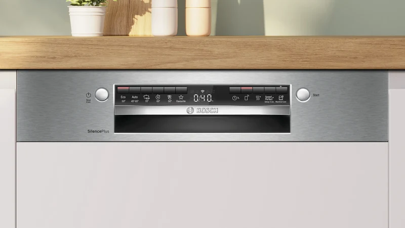Bosch Serie 4, Teilintegrierter Geschirrspüler, 60 cm, Edelstahl SMI4HCS08E