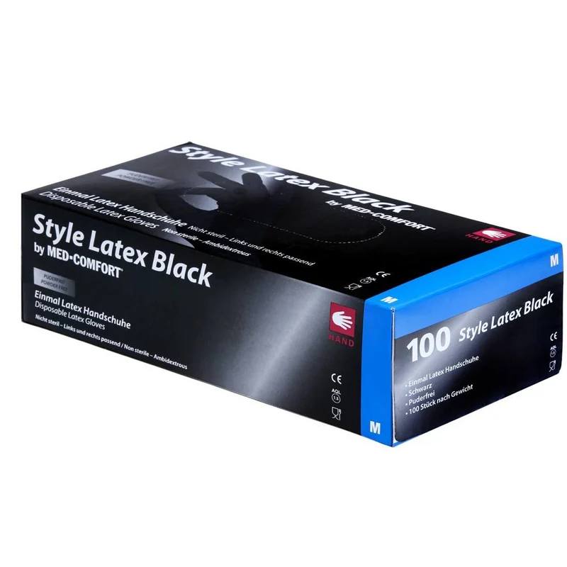 Ampri Einweghandschuhe Black Ninja, puderfrei, Größe S-XL, 100 Stück