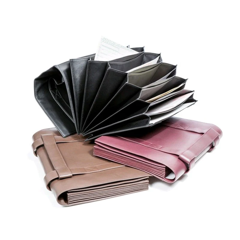 Dürasol Karteikarten-Tasche Leder, versch. Farben, 24 x 6 x 17 cm
