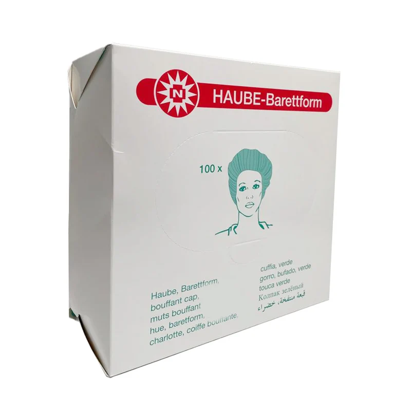 Noba Haube aus Spinnvlies, Barettform, 100 St., 3 Farben
