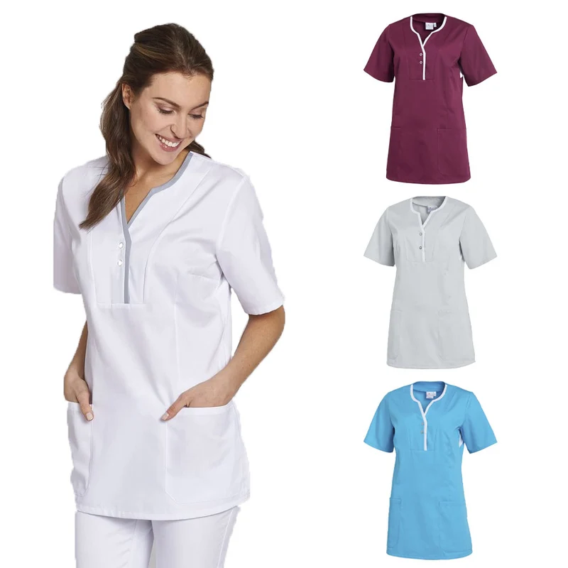 Leiber Schlupfkasack für Damen, Kurz, Seitentaschen, XS-3XL, versch. Farben