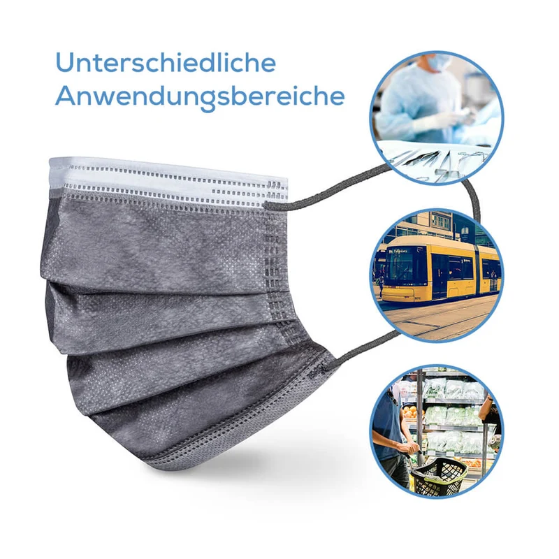 Medizinische Masken, Mundschutz, 3-lagig, Beurer, grau, 10/20 Stück