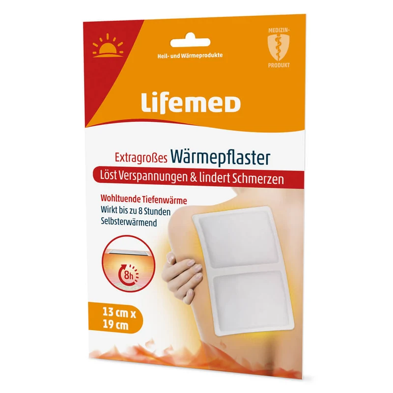Wärmepflaster, für bis zu 8 Std., gegen Schmerzen, von Lifemed®, 2 Gr.