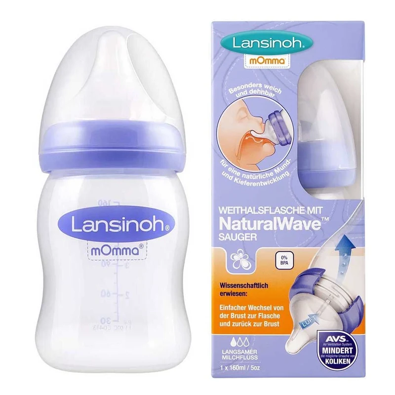 Lansinoh Weithalsflasche, NaturalWave™ Sauger, BPA frei, versch. Gr.