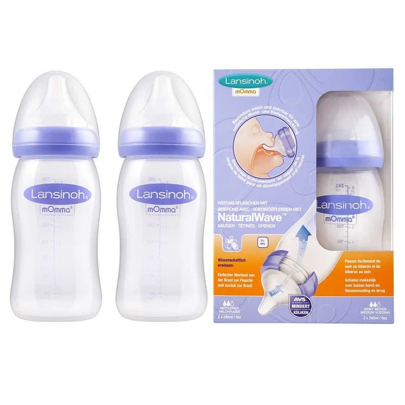 Lansinoh Weithalsflasche, NaturalWave™ Sauger, BPA frei, versch. Gr.