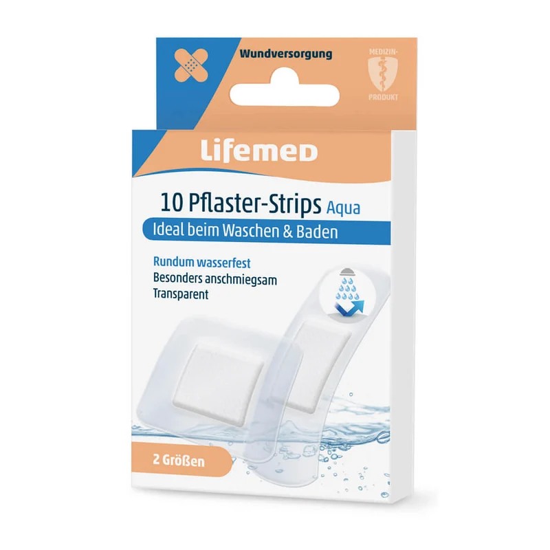 Pflasterstrips Aqua, transparent, von Lifemed®, 2 Größen
