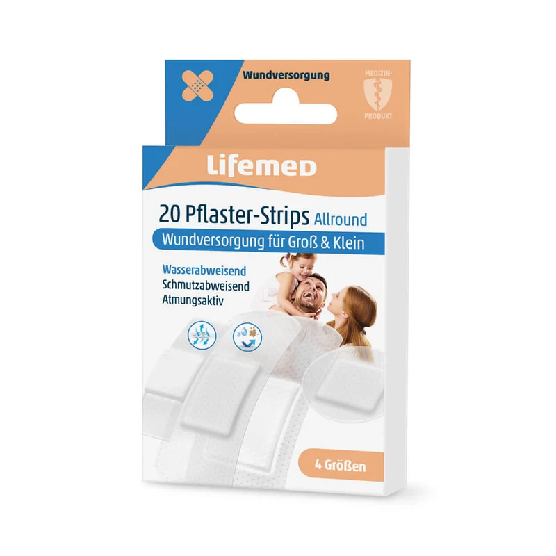 Pflasterstrips Allround, halbtransparent, von Lifemed®, 4 Größen