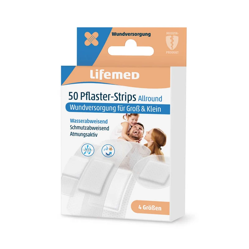 Pflasterstrips Allround, halbtransparent, von Lifemed®, 4 Größen