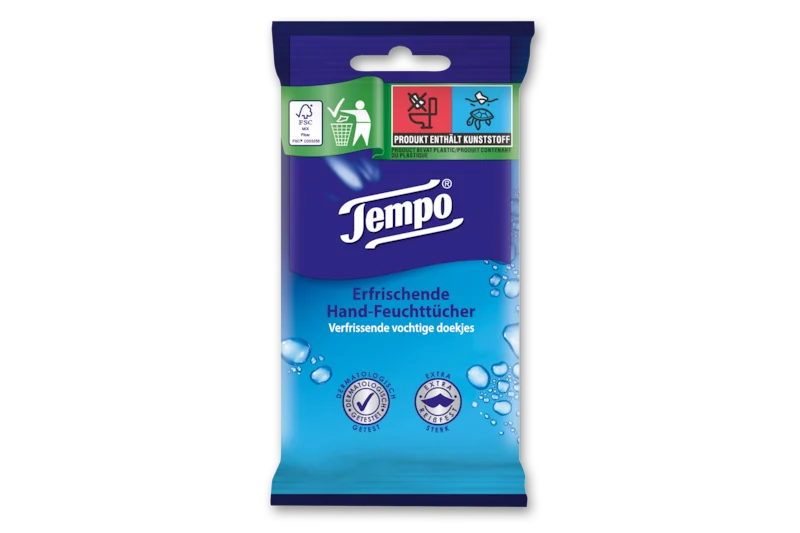 Tempo Fresh To Go Protect | Hygiënische Doekjes Handen | Anti-bacterieel | Desinfectie doekjes | Hygiëne doekjes