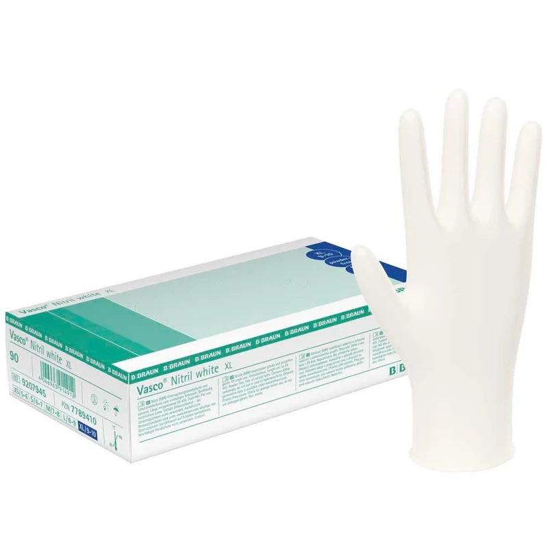 B.Braun Nitrilhandschuhe Vasco® Nitril white, Größen XS-XL