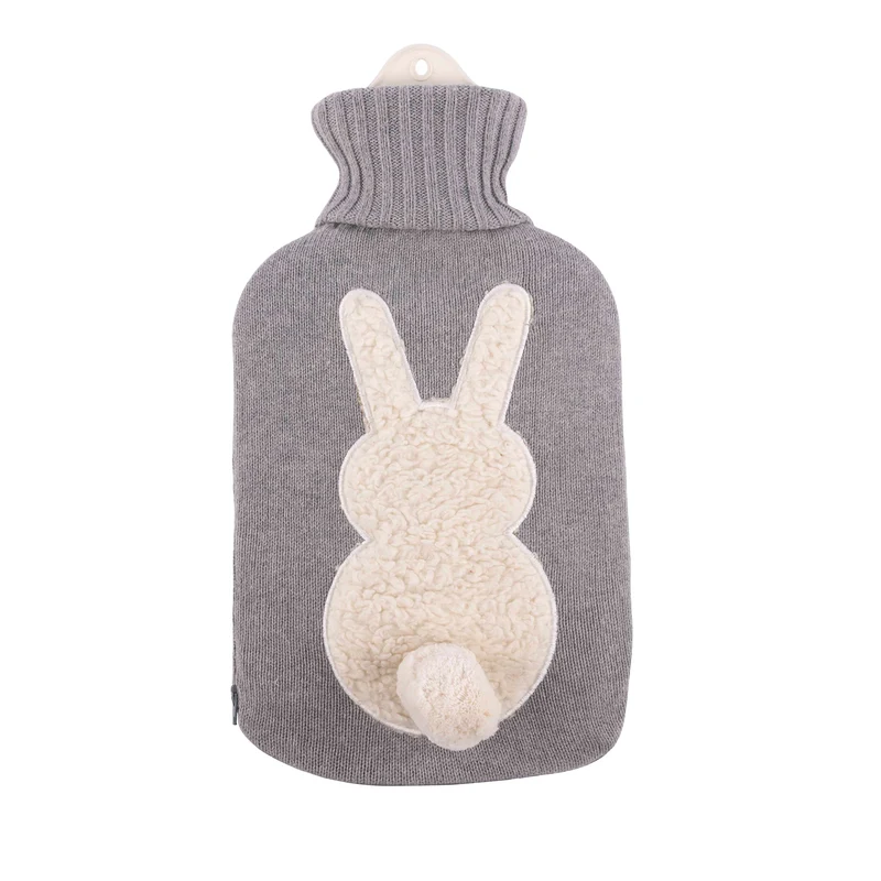 Sänger 2L Wärmflasche mit Strickbezug aus Baumwolle, versch. Muster