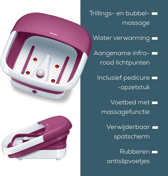 Beurer FB 30 Elektrisch voetenbad - Voetmassage - Inklapbaar / opvouwbaar