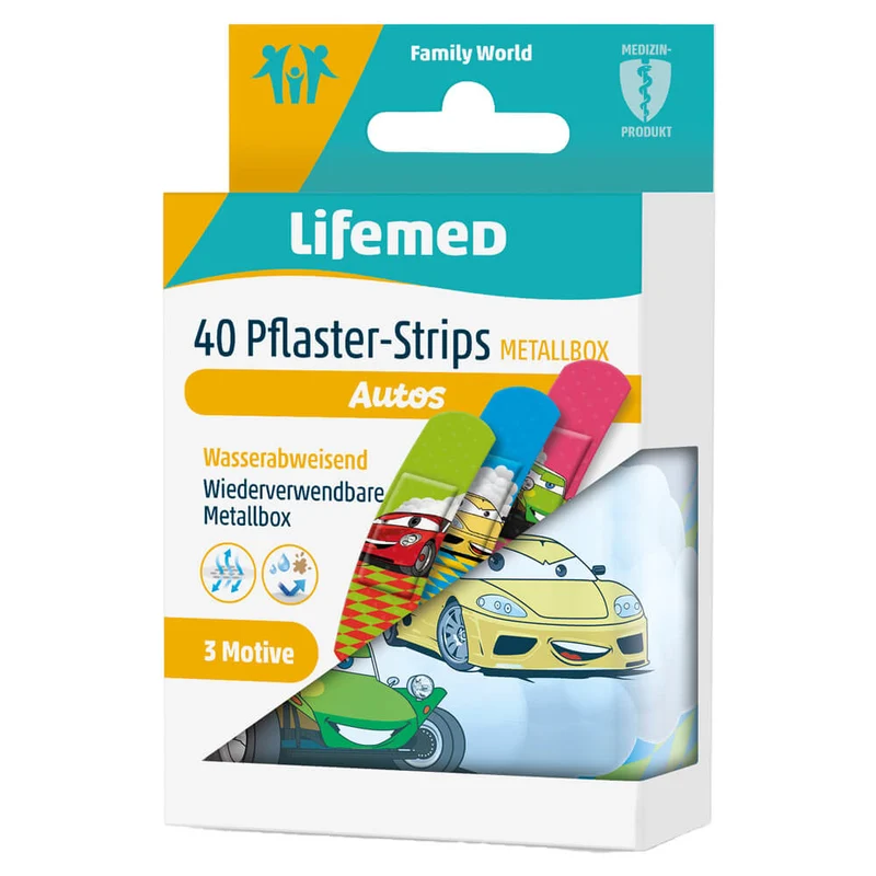 Lifemed® Pflasterstrips KIDS, 6 x 1,7cm, 10/40 Stück, versch. Muster