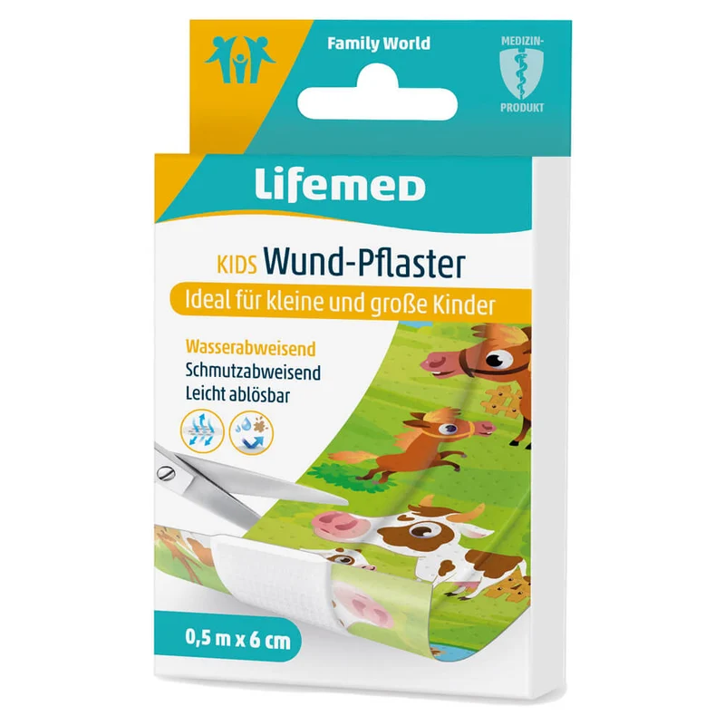 Lifemed® Wundpflaster KIDS, 6cm x 0,5m, versch. Muster