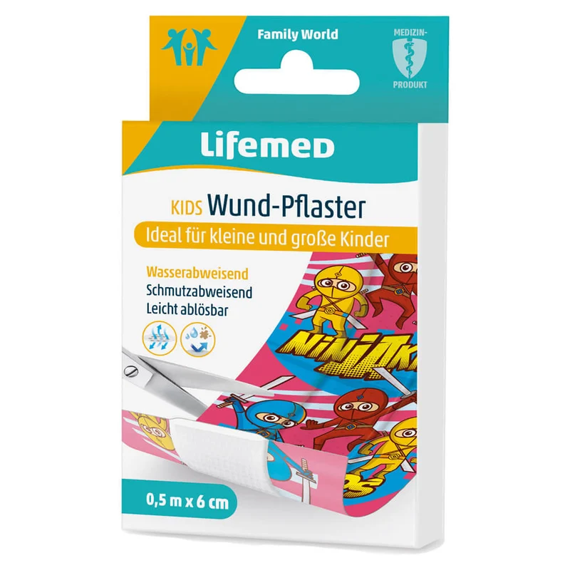 Lifemed® Wundpflaster KIDS, 6cm x 0,5m, versch. Muster