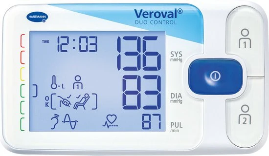 Veroval Duo Control Bovenarmbloeddrukmeter - dé bovenarmbloeddrukmeter - Meet ook correct bij hartritmestoornissen - manchet L (32 -42 cm)