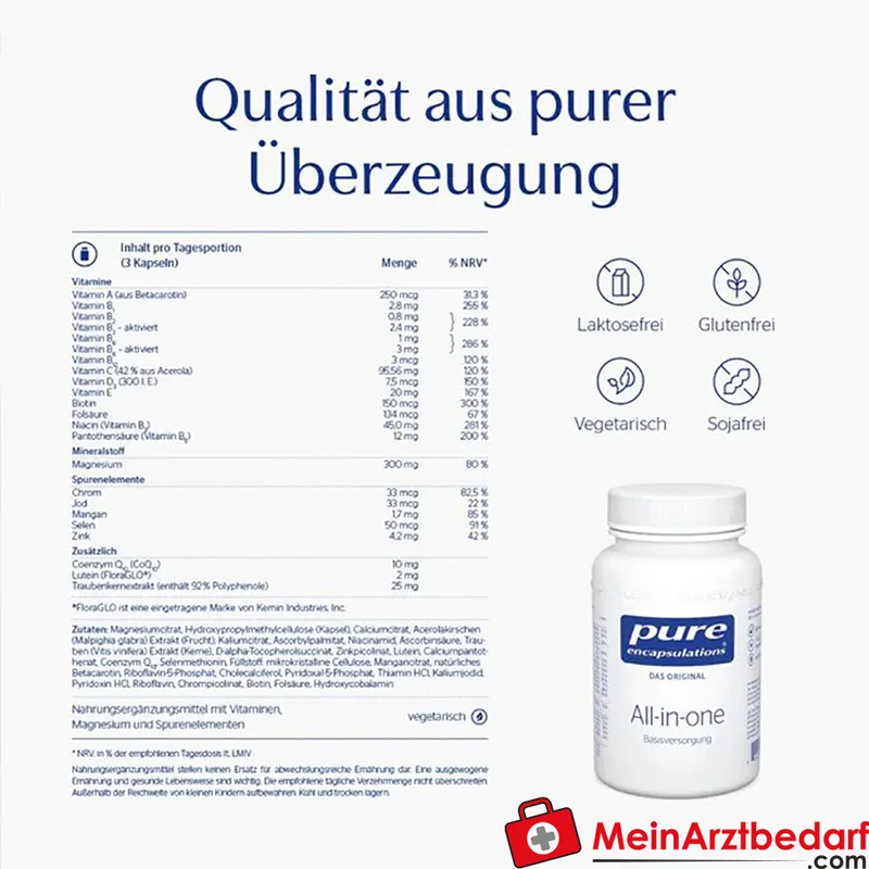Pure Encapsulations All-in-one Multivitamin mit Q10 und Lutein Kapseln 120 St.