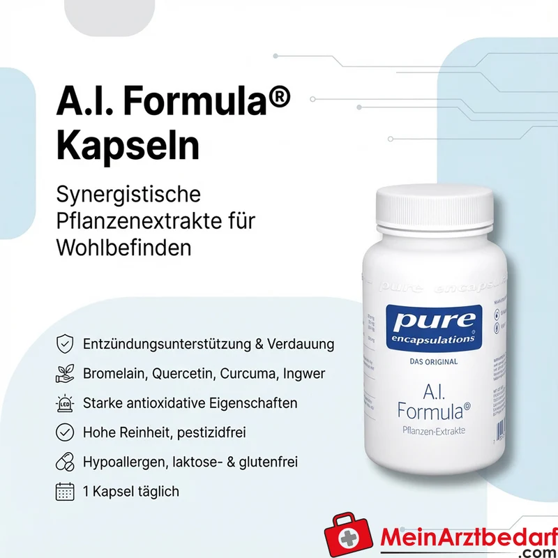 Pure Encapsulations A.I. Formula Kapseln 60 Stück Bromelain, Quercetin, Curcuma, Ingwer
