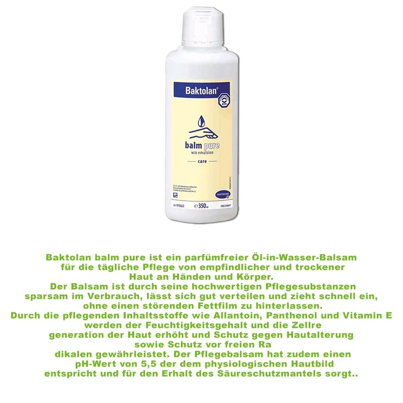 Baktolan balm pure, Hautpflegeemulsion von Bode, 350 ml Flasche