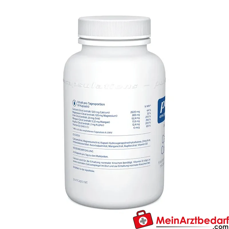 Pure Encapsulations Calcium Complex Calcium‑citrat 520 mg + Vitamin D3 240 I.E. Kapseln 90 Stück