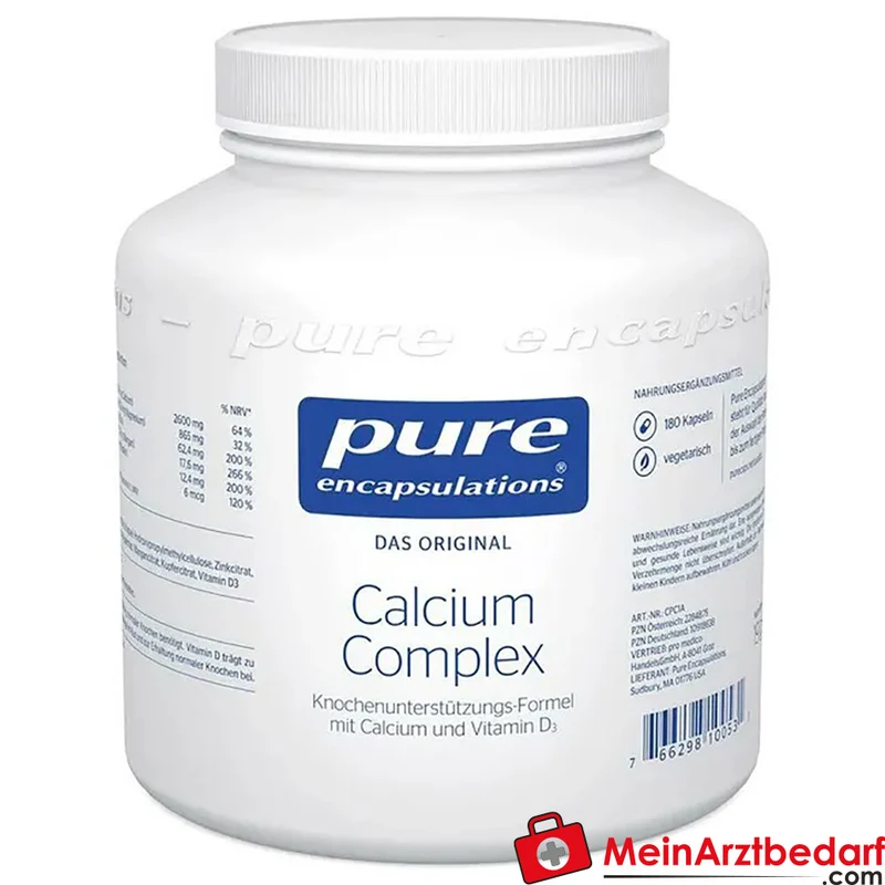 Pure Encapsulations Calcium Complex Calcium‑citrat 520 mg + Vitamin D3 240 I.E. Kapseln 90 Stück