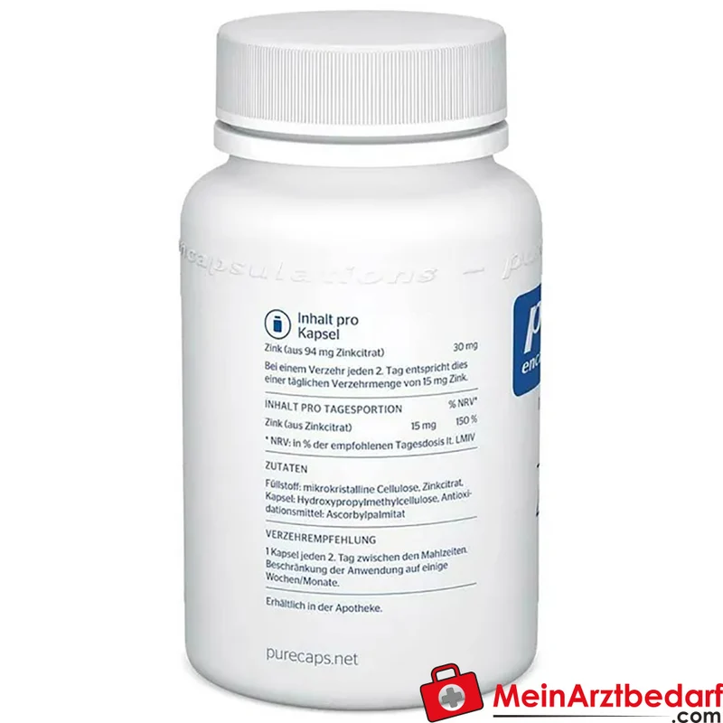 Pure Encapsulations Zink 94 mg (Zinkcitrat) Kapseln 60 Stück