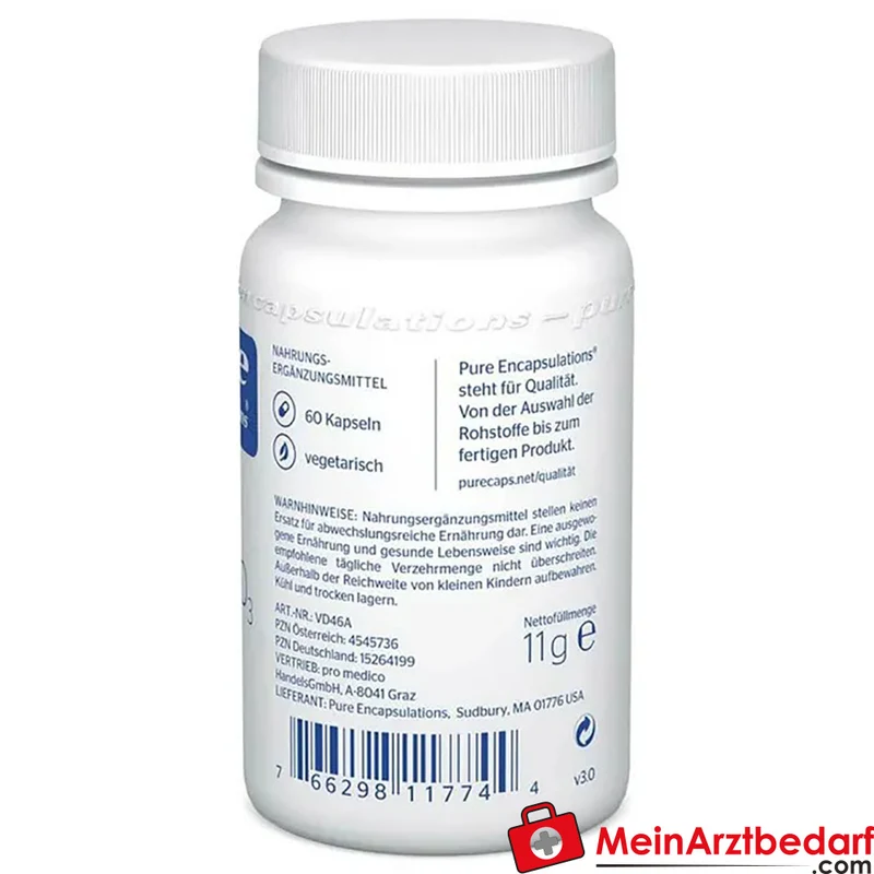 Pure Encapsulations Vitamin D3 4000 I.E. Cholecalciferol 0,1 mg Kapseln 30 Stück