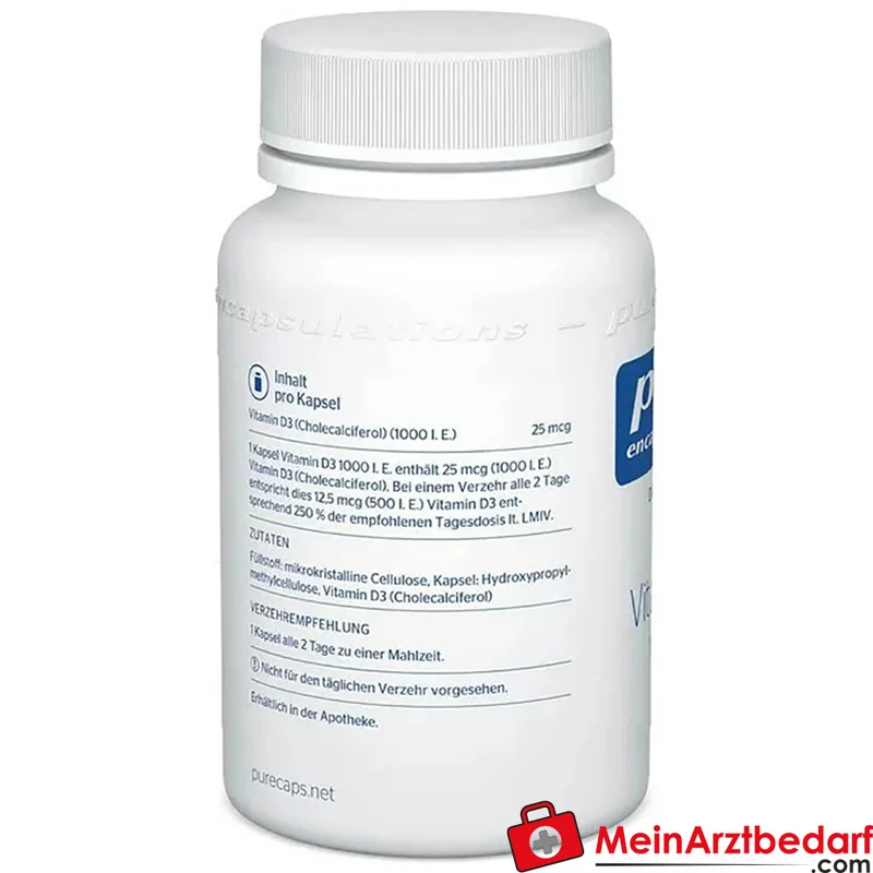 Pure Encapsulations Vitamin D3 1000 I.E. (25 µg) Kapseln 60 Stück