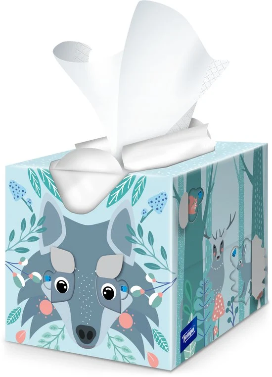 Tempo tissues - Everyday Kids Cube - 3-laags tissues - 64 st. Assortiment afbeelding doos