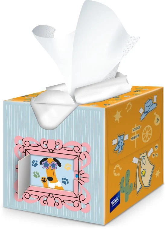 Tempo tissues - Everyday Kids Cube - 3-laags tissues - 64 st. Assortiment afbeelding doos