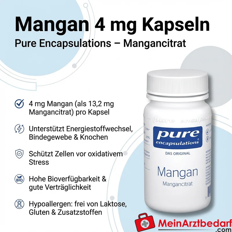 Pure Encapsulations Mangan 4 mg (Mangancitrat) Kapseln 60 Stück