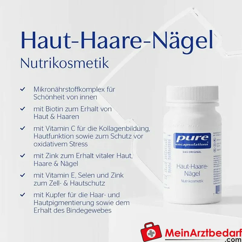 Pure Encapsulations Haut-Haare-Nägel mit Biotin 1250 µg, Zink 10 mg Kapseln 180 Stück