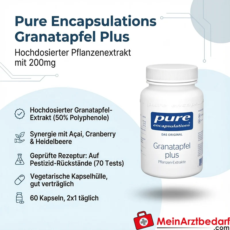 Pure Encapsulations Granatapfel Plus (Pomella) Granatapfel‑Extrakt 200 mg Kapseln 60 Stück