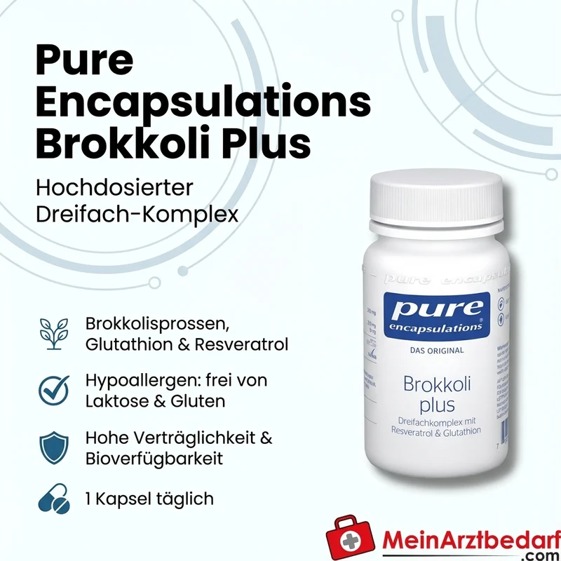 Pure Encapsulations Brokkoli Plus Kapseln 250 mg Brokkolisprossen / 250 mg Glutathion / 15 mg Resveratrol 30 St