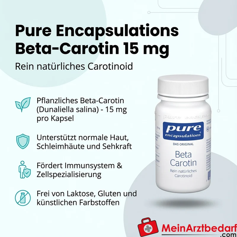 Pure Encapsulations Beta-Carotin (Dunaliella salina) 15 mg Kapseln 30 Stück