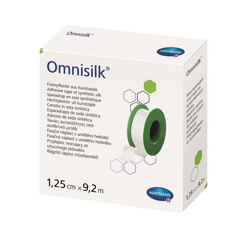 Hartmann Omnisilk Fixierpflaster, Kunstseide, 2,5cm x 9,2m, 5 Rollen