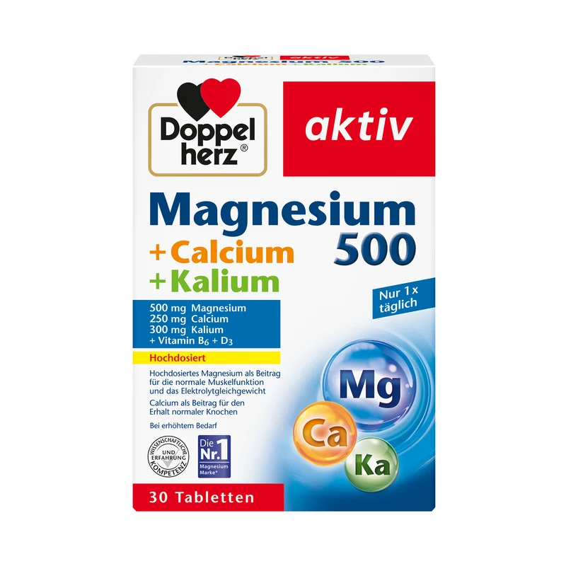 Doppelherz aktiv Magnesium + Calcium + Kalium, 30 Tabletten