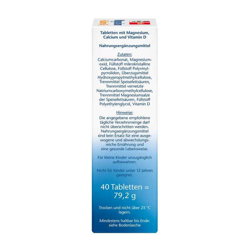 Doppelherz aktiv Magnesium + Calcium + Vitamin D3, 40 Tabletten
