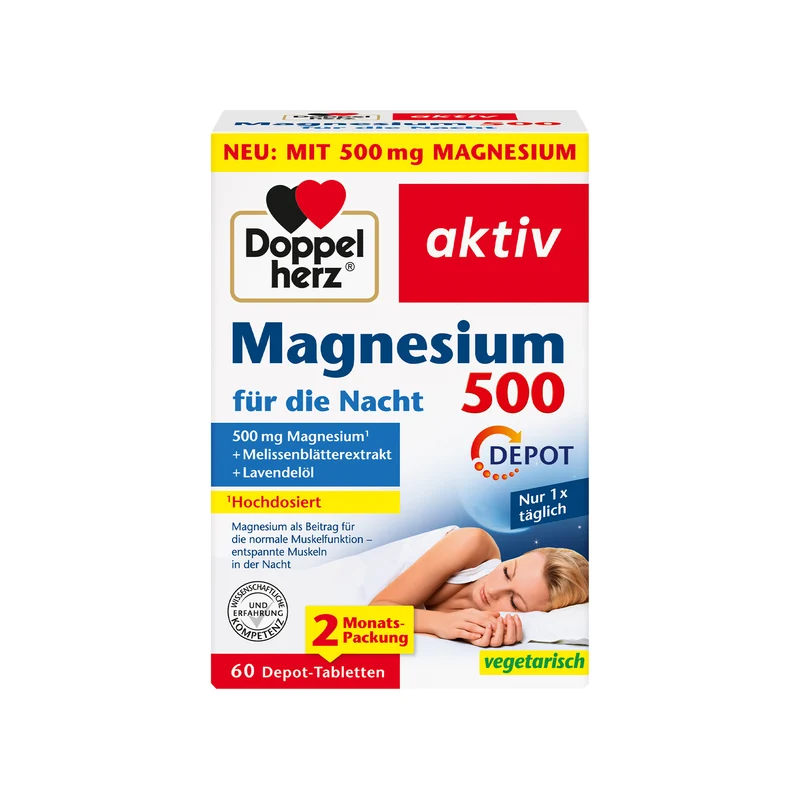 Doppelherz aktiv Magnesium 500 für die Nacht in versch. Mengen